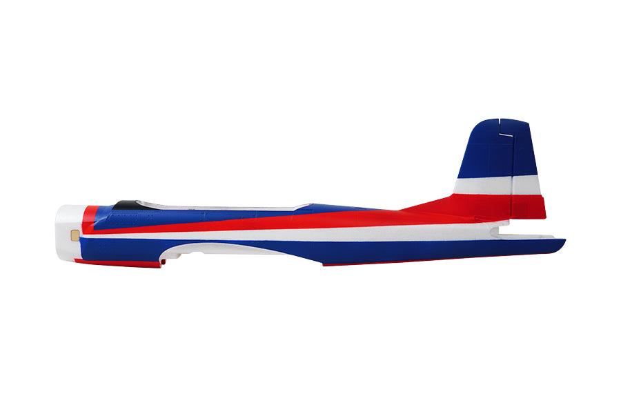 1200mm CJ6 V2 RC plane fuselage in red, white, and blue color scheme