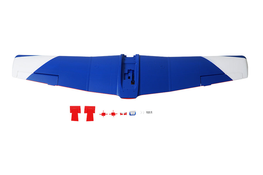 1200mm CJ6 V2 main wing set with blue and white design and assembly parts