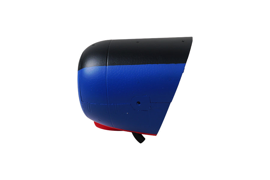 1200mm CJ6 V2 airplane cowl in black, blue, and red