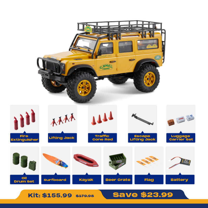 1:24 FCX24M Land Rover RC Crawler | Camel Trophy RTR Yellow | FMS