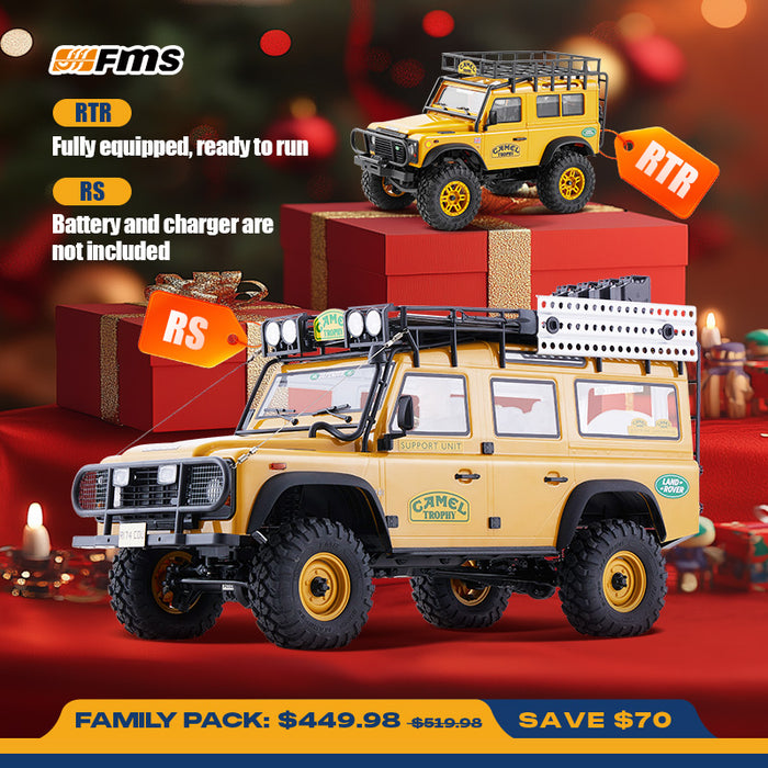 FMS Land Rover Family Combo: 1:10 FCX10 RS + 1:24 FCX24M RTR