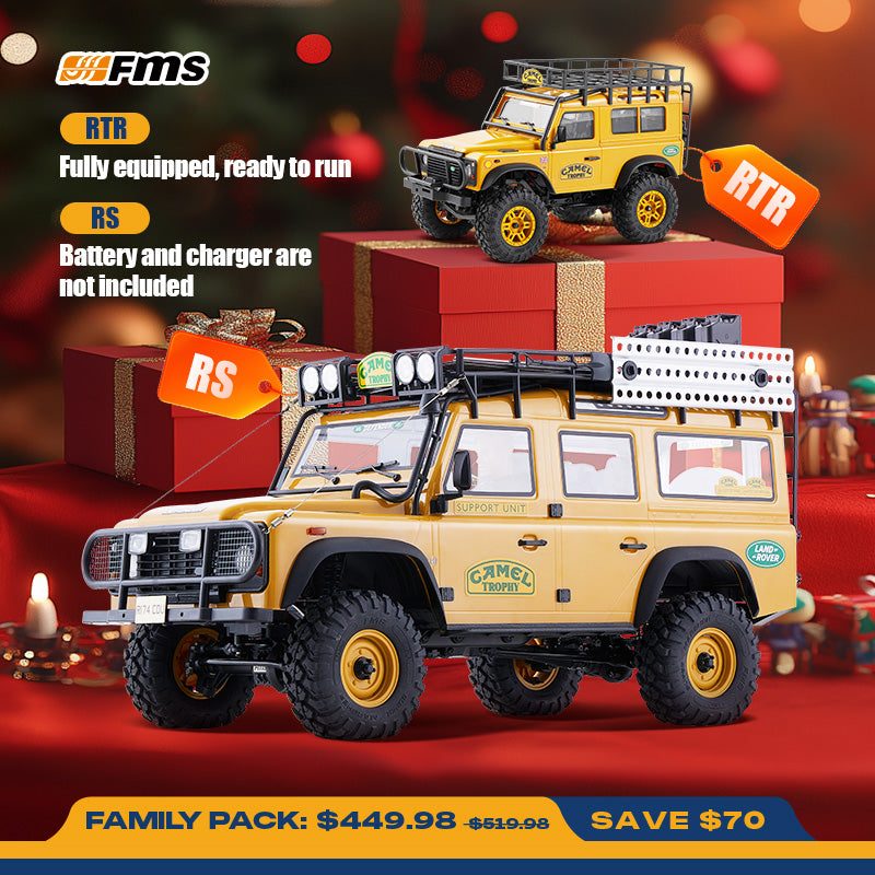 FMS Land Rover Family Combo: 1:10 FCX10 RS + 1:24 FCX24M RTR