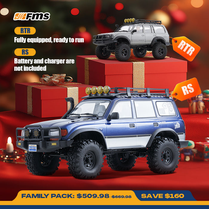 FMS Toyota Land Cruiser Family Combo: 1:10 FCX10 PRO Brushless + 1:18 FCX18 RTR