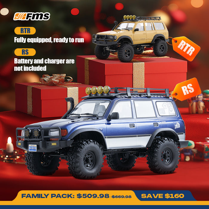 FMS Toyota Land Cruiser Family Combo: 1:10 FCX10 PRO Brushless + 1:18 FCX18 RTR