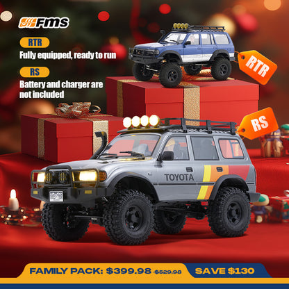 FMS Toyota Land Cruiser Family Combo: 1:10 FCX10 RS + 1:18 FCX18 RTR