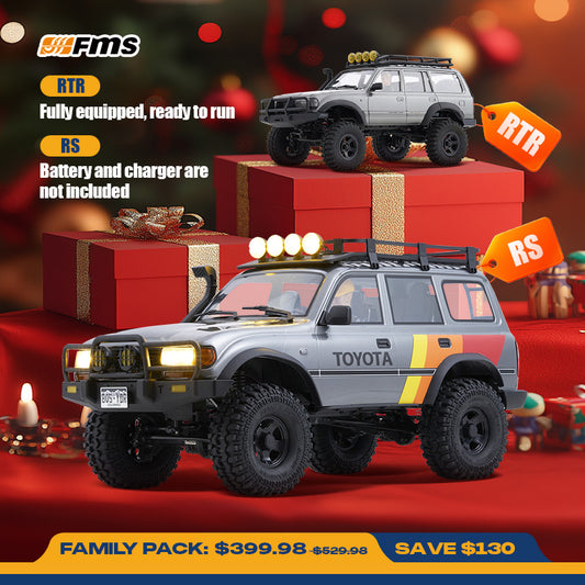 FMS Toyota Land Cruiser Family Combo: 1:10 FCX10 RS + 1:18 FCX18 RTR