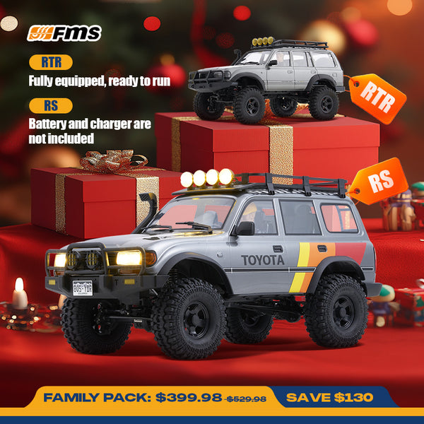 FMS Toyota Land Cruiser Family Combo: 1:10 FCX10 RS + 1:18 FCX18 RTR