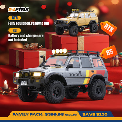 FMS Toyota Land Cruiser Family Combo: 1:10 FCX10 RS + 1:18 FCX18 RTR