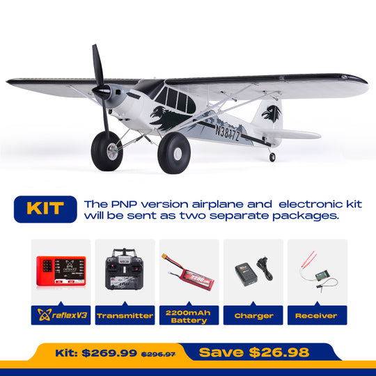 FMS 1300mm PA-18 Super Cub with Reflex V3, RTF / PNP