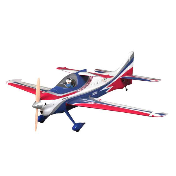 FMS 1400mm F3A Olympus aerobatic airplane in red, white, and blue colors