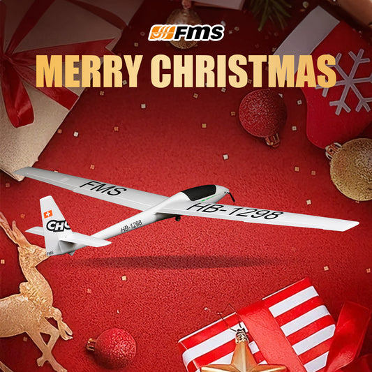 FMS 2500mm ASW-17 EP Glider PNP with 'Merry Christmas' graphic and festive decorations