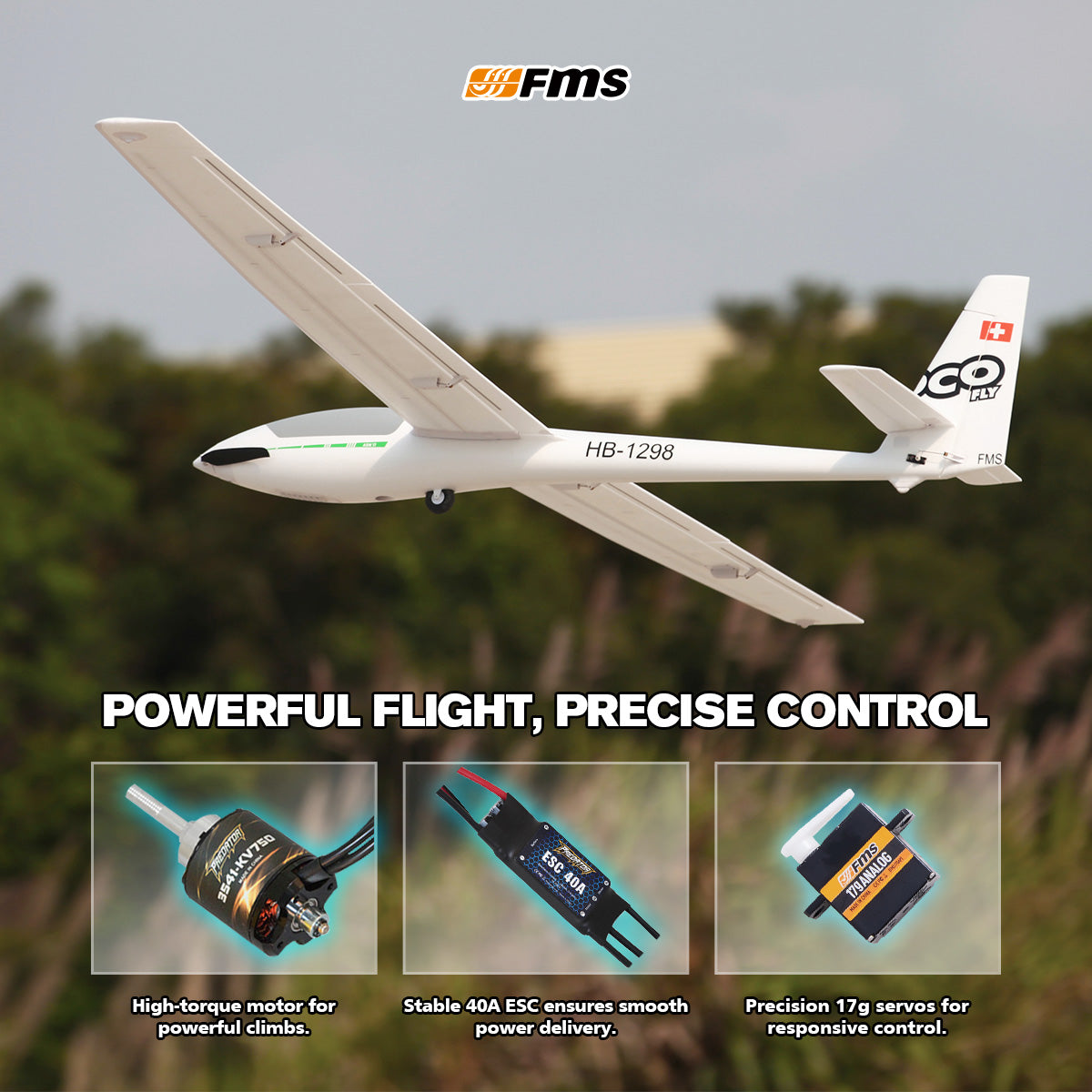 FMS 2500mm ASW-17 EP Glider PNP