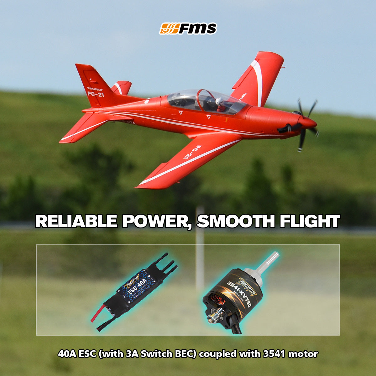 [全長1.2m]FMS PC-21 ラジコン 1100mm PC-21 PNP RC Plane | Retracts, Flaps, 5-Blade | FMS Hobby