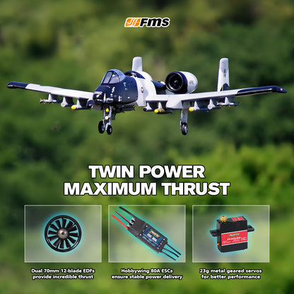 FMS EDF Jet Twin 70mm A‑10 Thunderbolt II V2 PNP