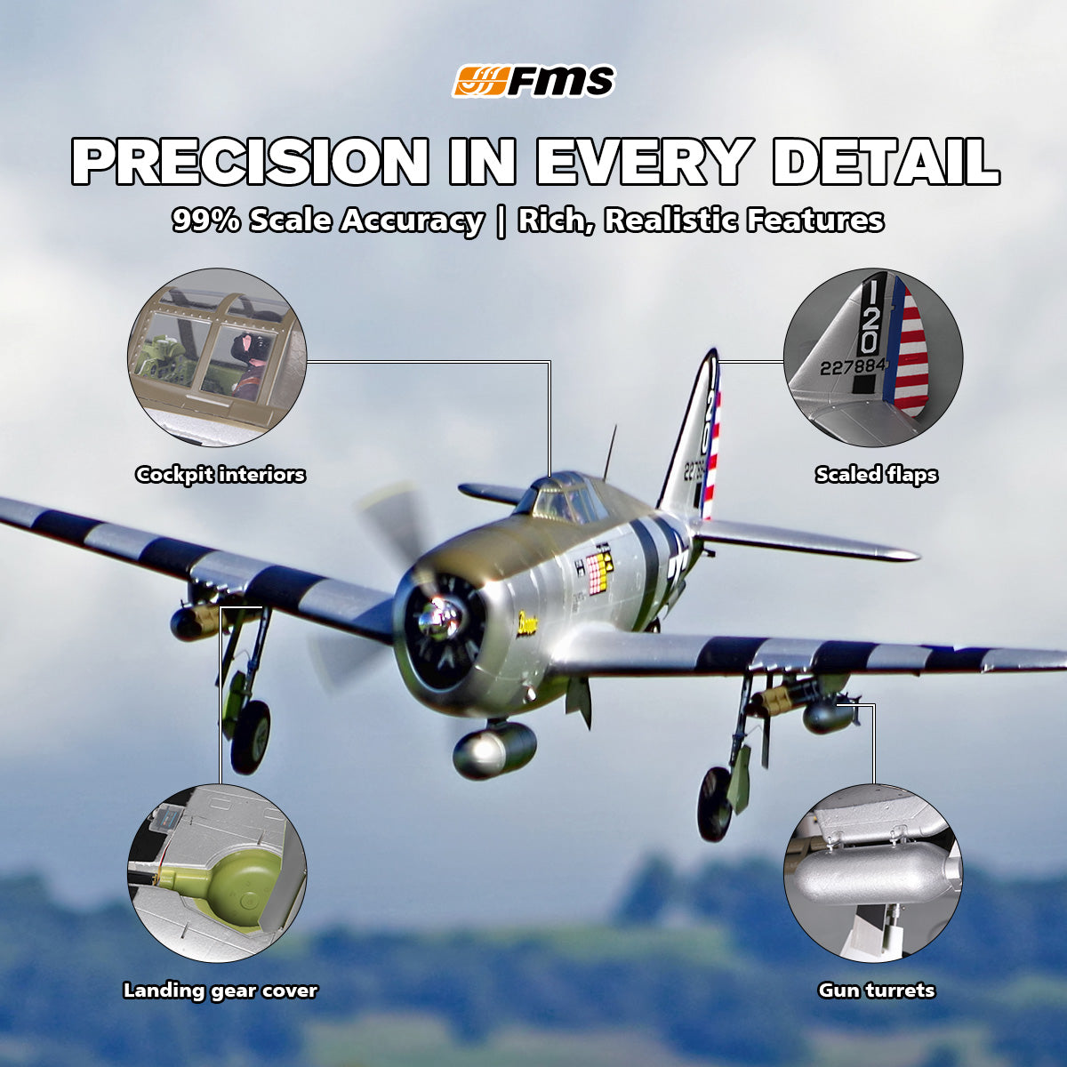 FMS 1500mm P-47 Thunderbolt Bonnie PNP w/o Reflex