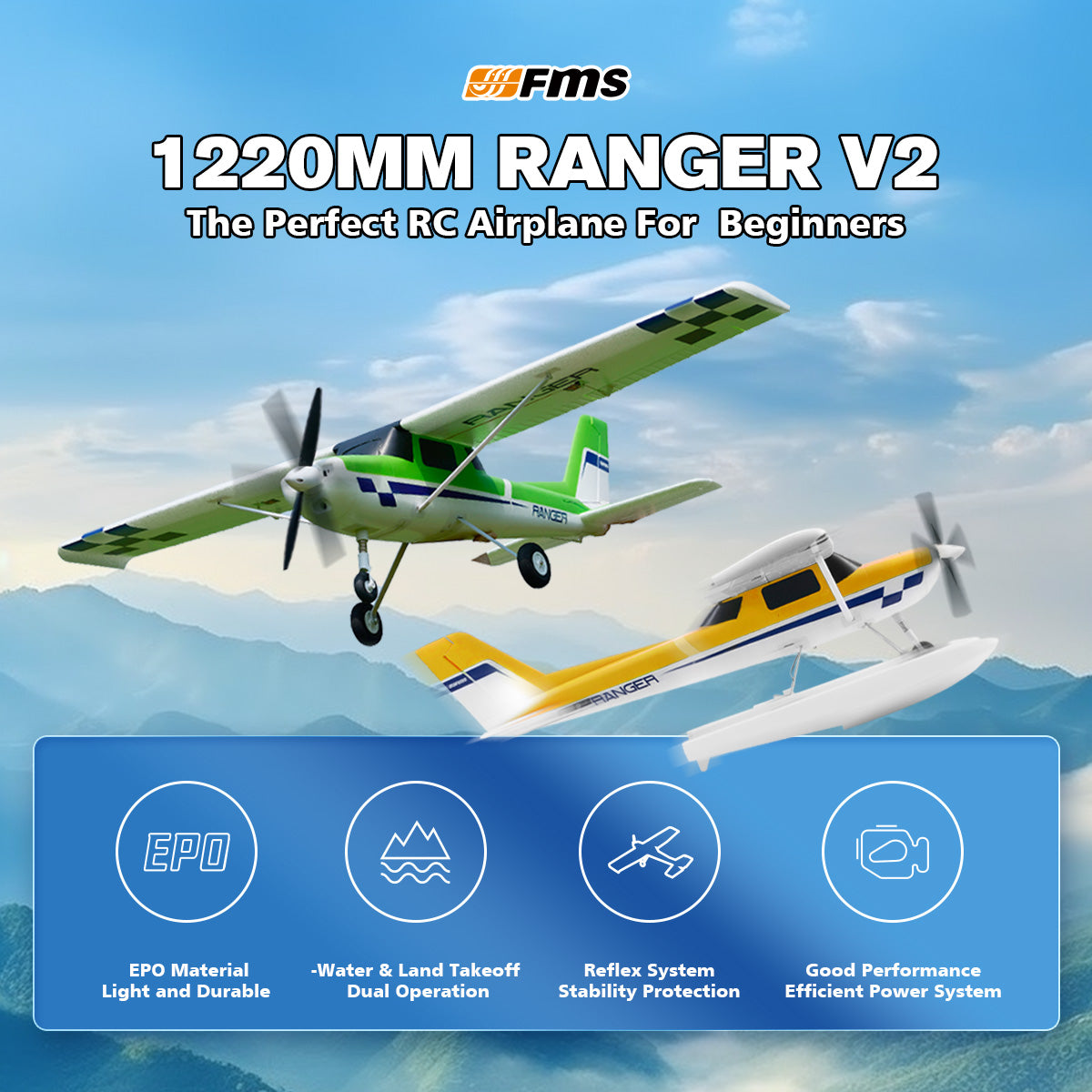 FMS 1220mm Ranger EP V2 With Reflex V3 RTF / PNP