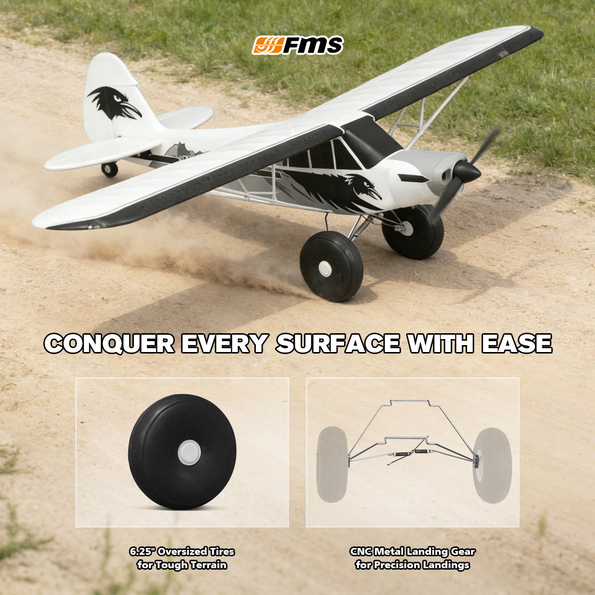 Cañón FMS PA-18 Super Cub V2 RTF/PNP de 1700 mm