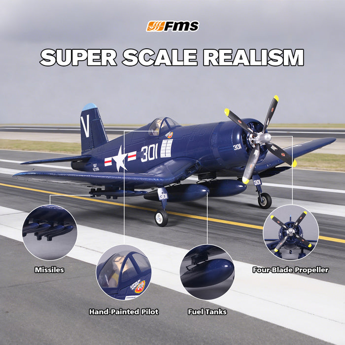FMS 800mm F4U Corsair V2 RTF / PNP