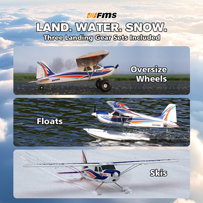 FMS 1400mm Kingfisher PNP with Reflex V3, Wheels, Floats, Skis, Flaps
