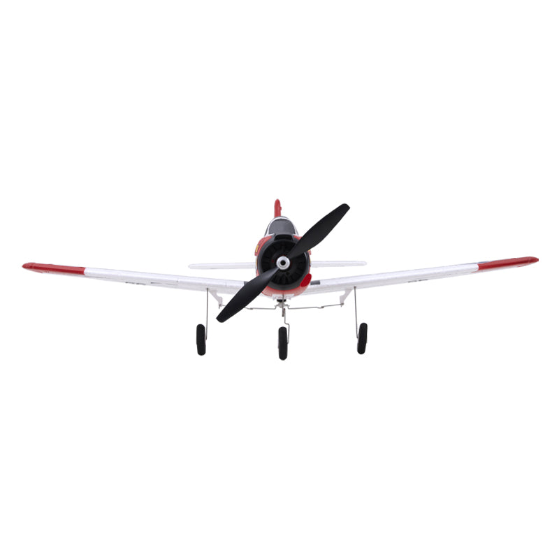 Model airplane with a propeller on a white background