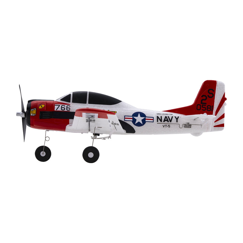 Model airplane with a red and white design on a white background