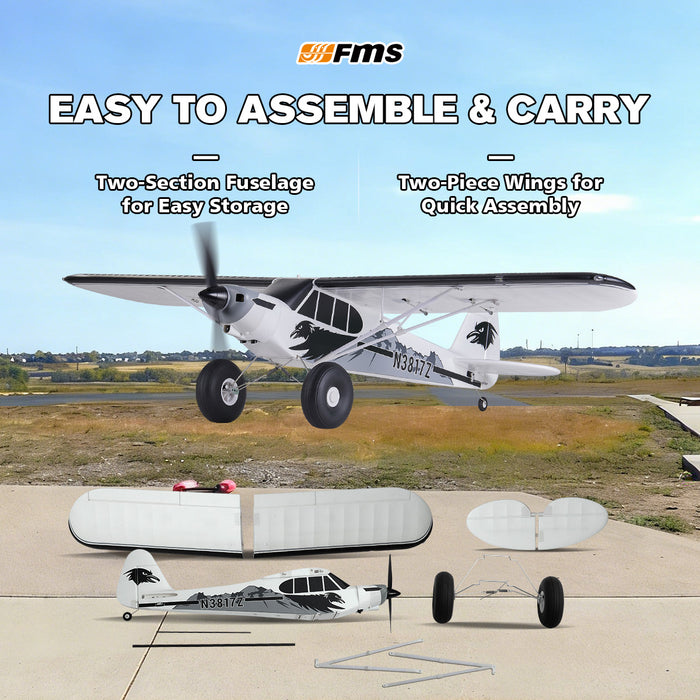 FMS 1300mm PA-18 Super Cub with Reflex V3, RTF / PNP