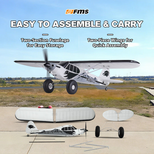 FMS 1300mm PA-18 Super Cub with Reflex V3, RTF / PNP