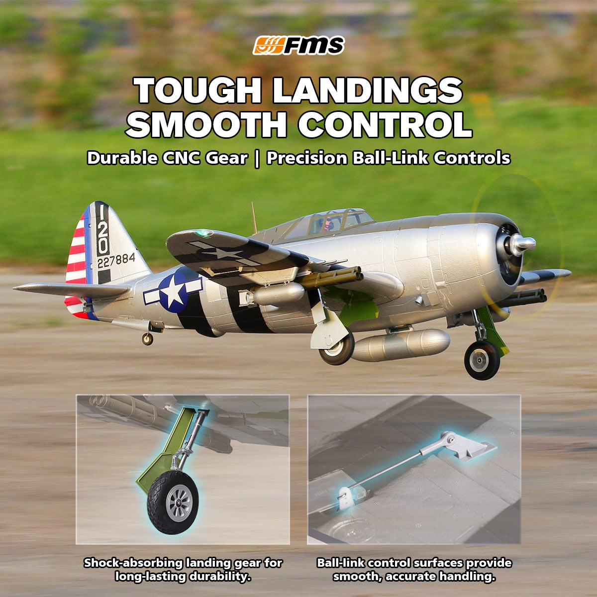 1500mm P-47 Thunderbolt PNP | Scale Warbird w/ Retracts | FMS Hobby