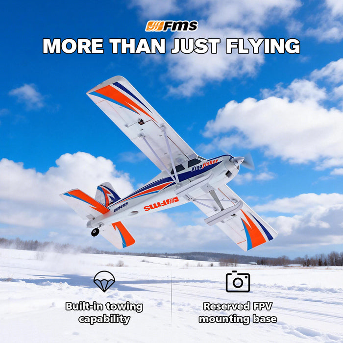 FMS 1400mm Kingfisher PNP with Reflex V3, Wheels, Floats, Skis, Flaps