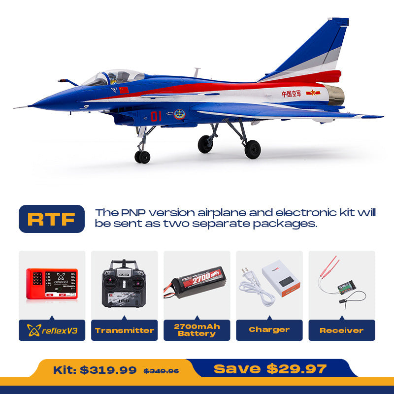 FMS EDF Jet 64 mm J-10 con Reflex V3 PNP