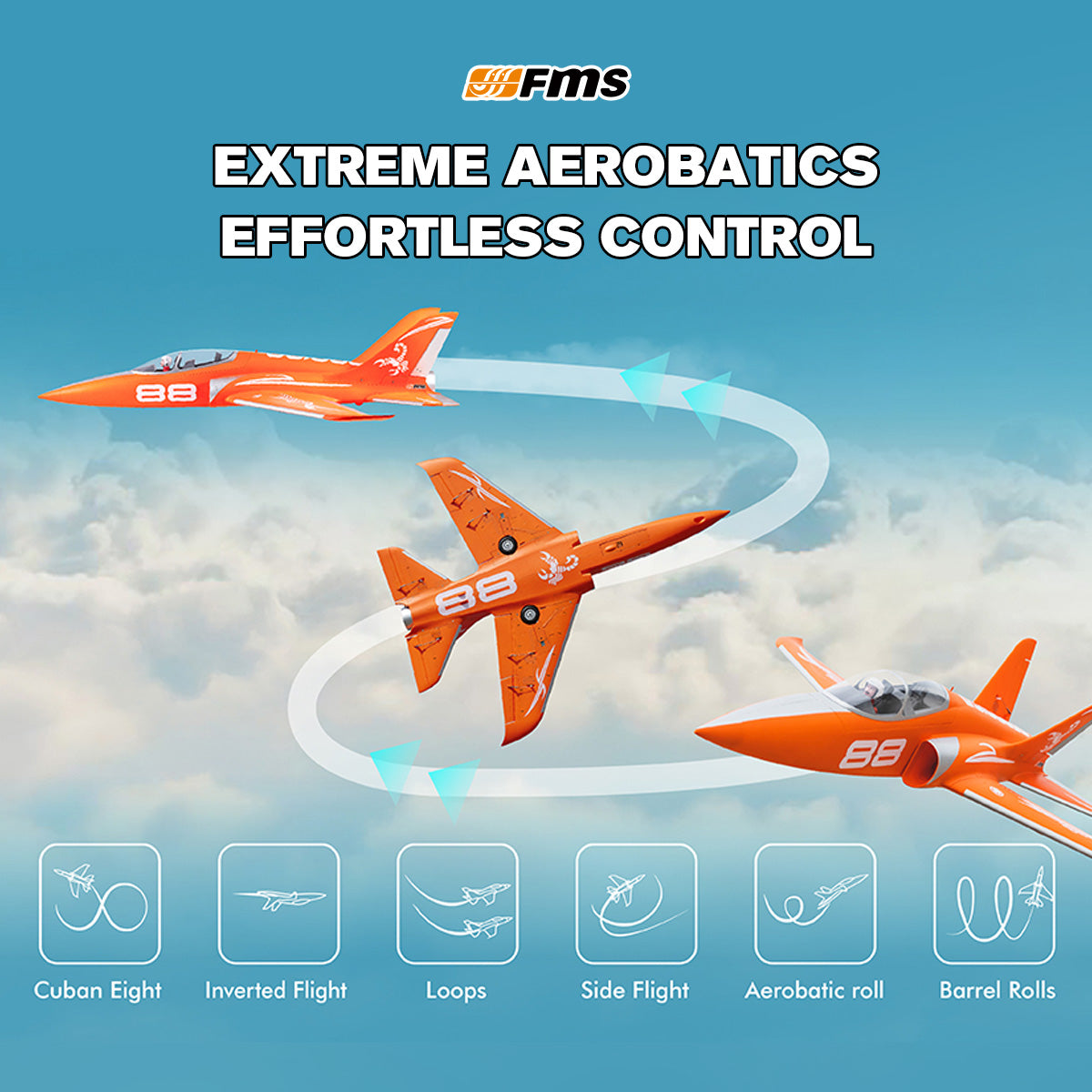 Avión a reacción FMS EDF de 90 mm Super Scorpion V2 PNP 