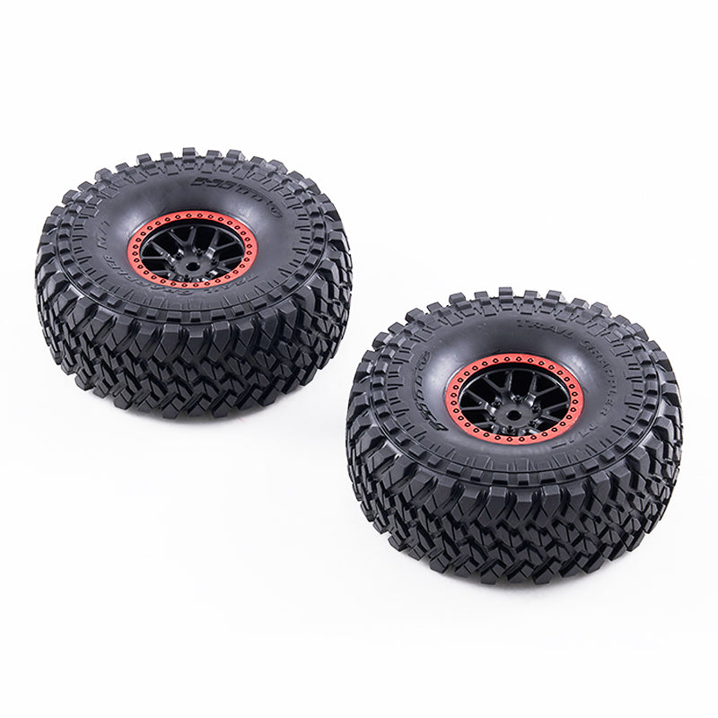 1:7 Ford Bronco RTR EB Replacement Wheel & Tire Set (Red/Green, 2pcs)