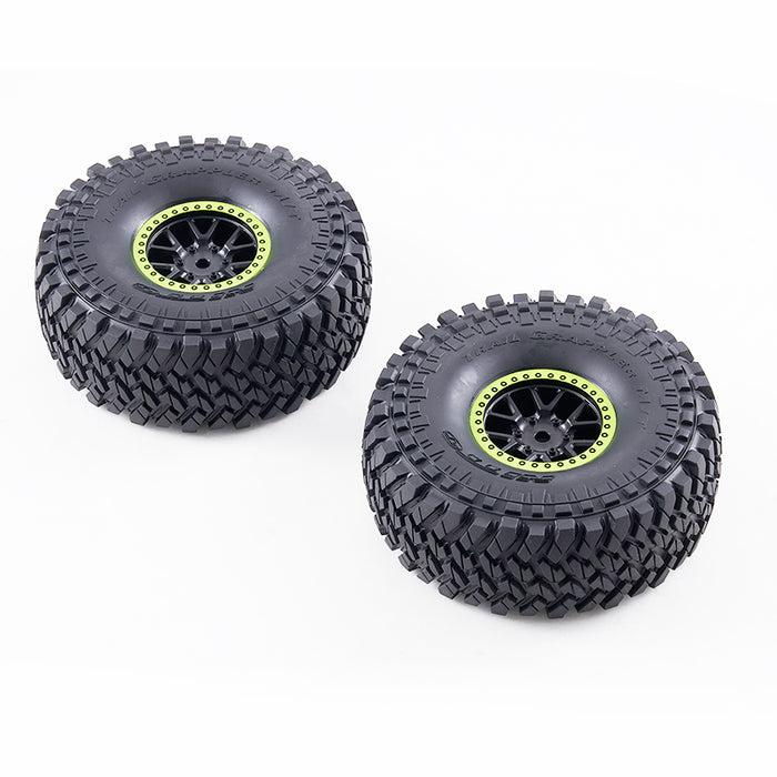 1:7 Ford Bronco RTR EB Replacement Wheel & Tire Set (Red/Green, 2pcs)