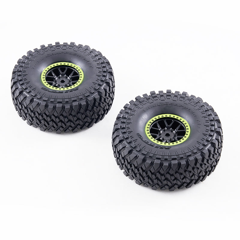 1:7 Ford Bronco RTR EB Replacement Wheel & Tire Set (Red/Green, 2pcs)