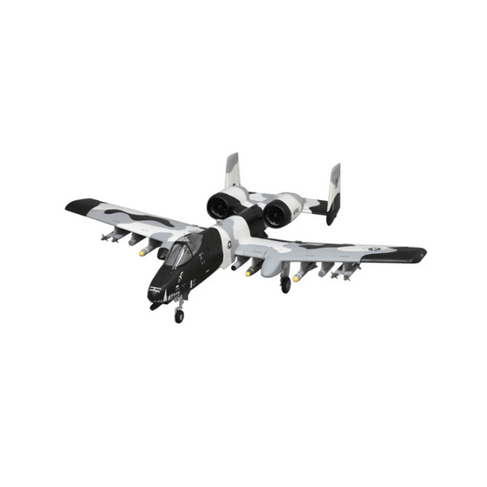 FMS 70mm A-10 Thunderbolt II V2 PNP twin jet model with camouflage livery and missiles.
