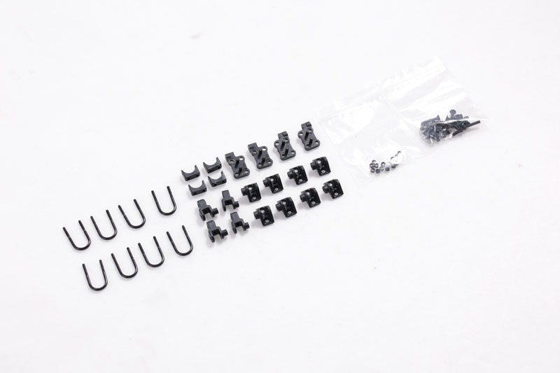 1:12 Toyota FJ45 shock mount parts including U-bolts and brackets.
