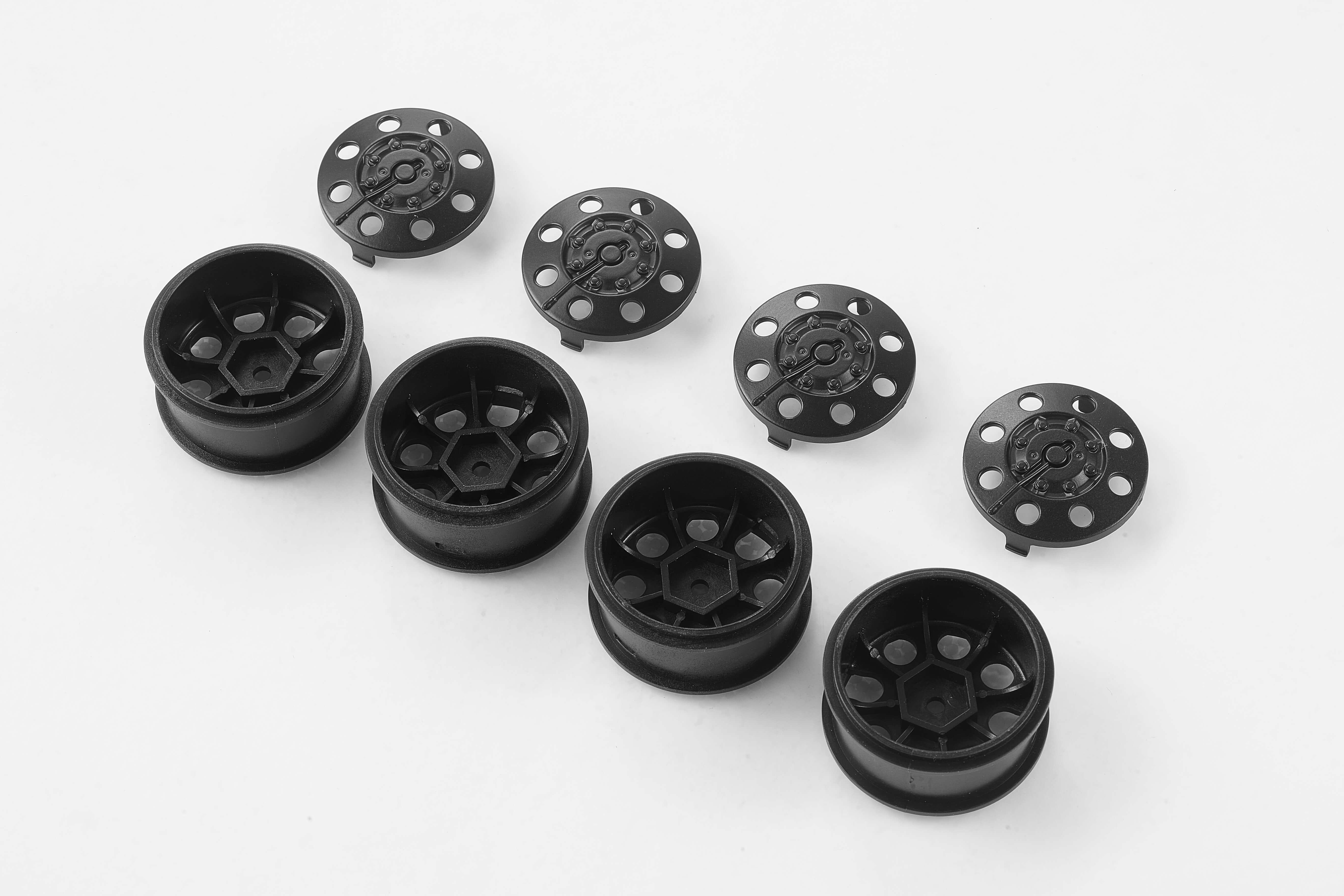 Black 1:12 Hummer H1 wheels set for remote control vehicles