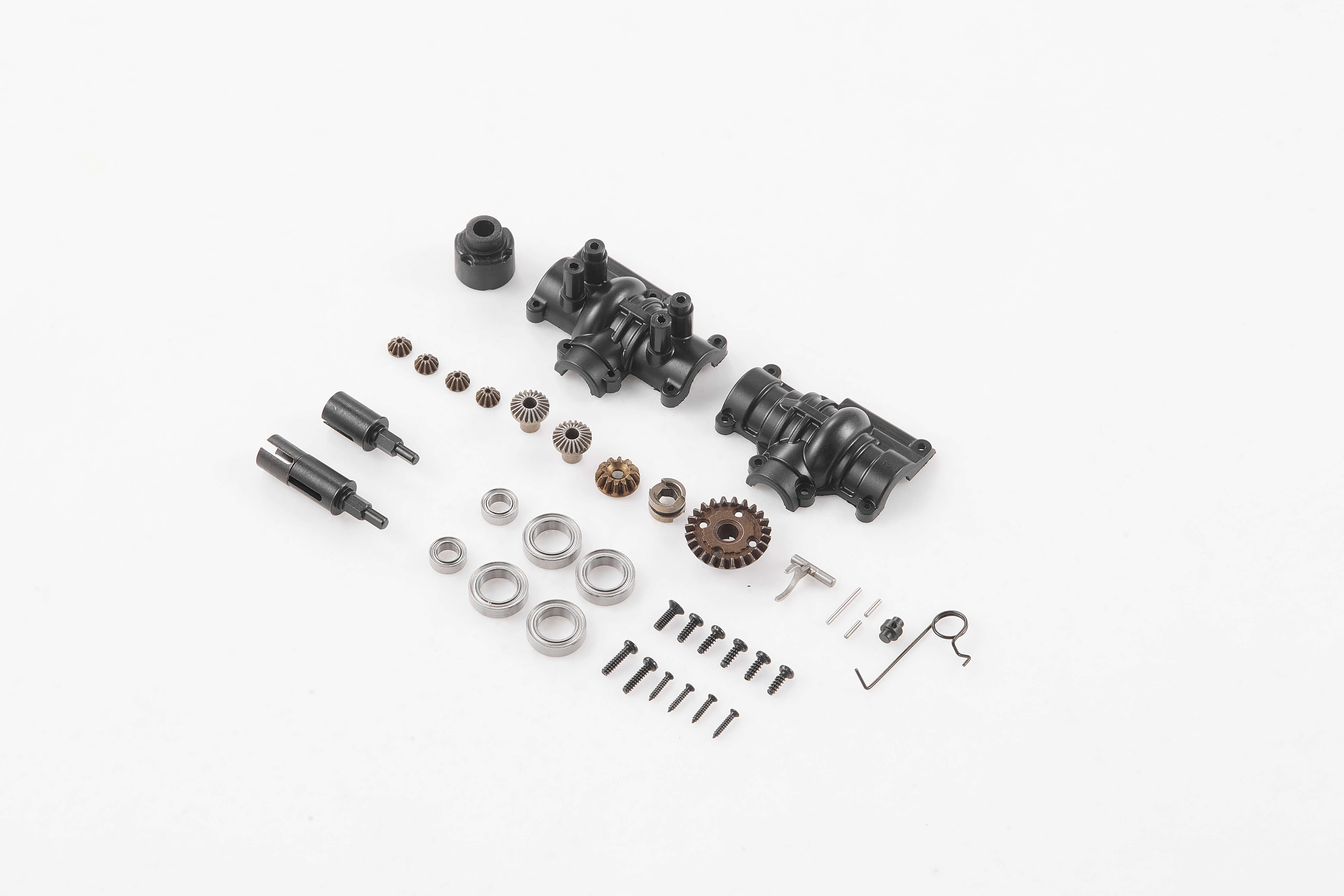 1:12 Hummer H1 differential set parts layout on white background