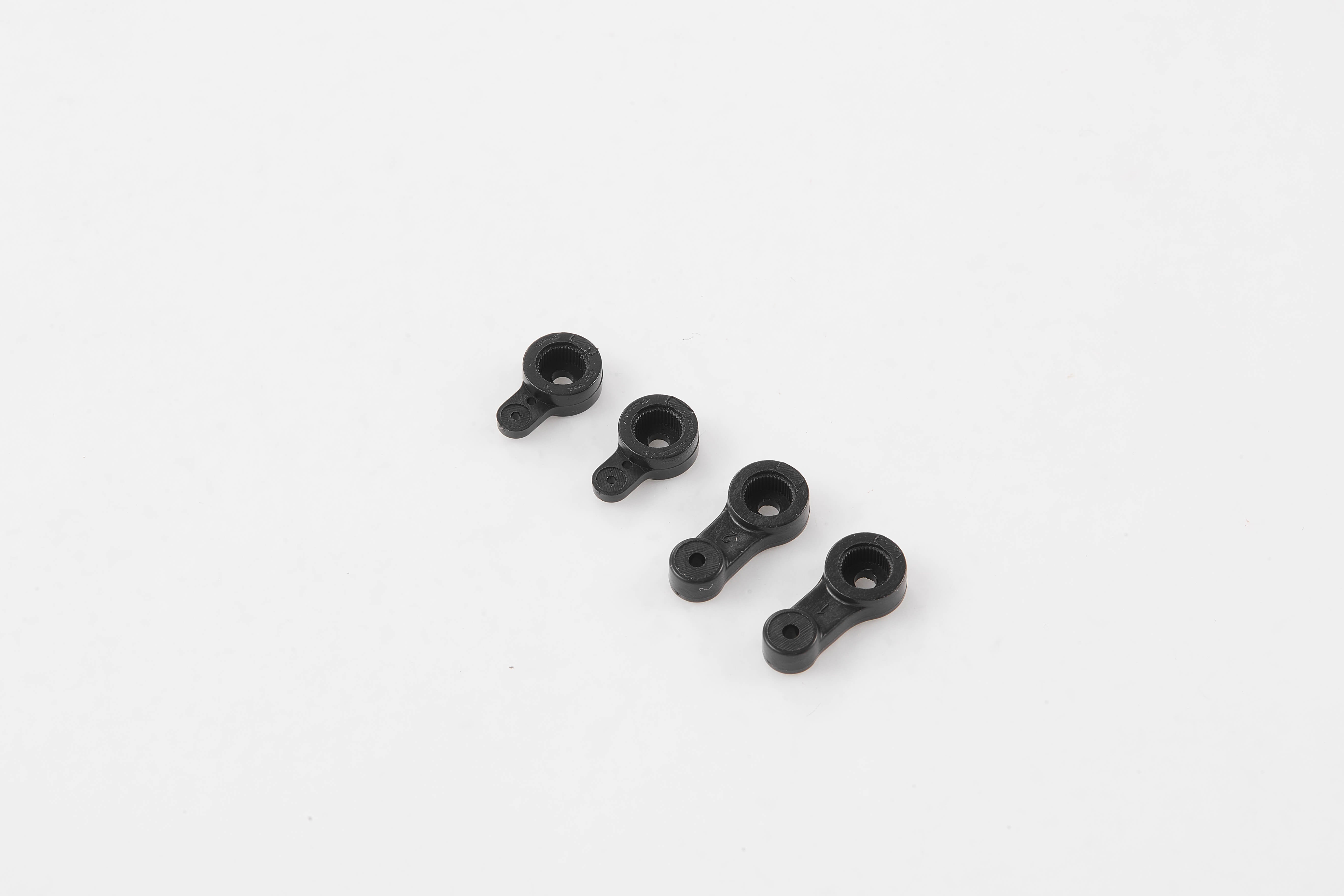 Black servo horn set for RC models with four varied sizes