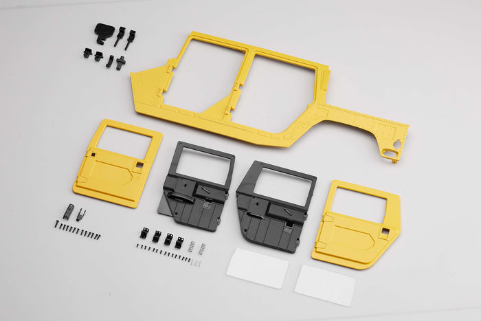 1:12 Hummer H1 left door set components in yellow and gray