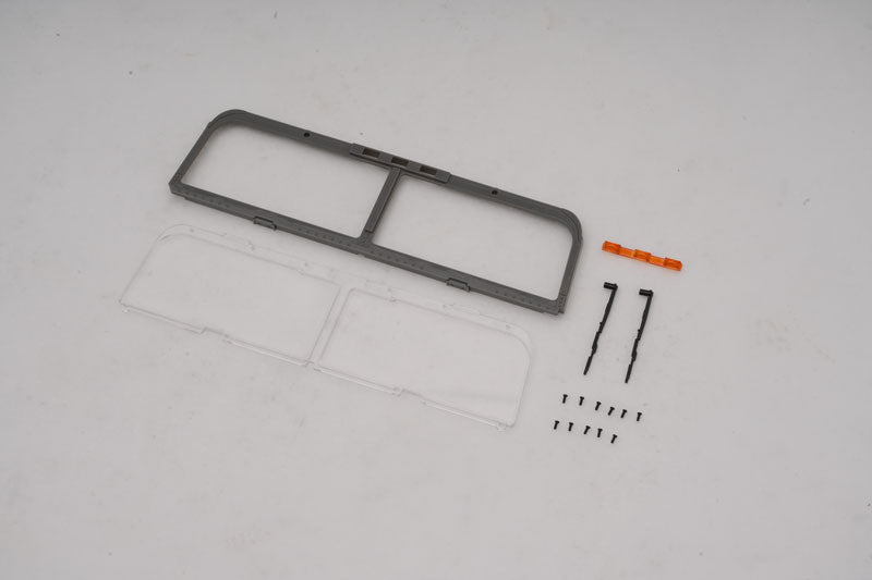 1:12 Hummer H1 front window frame set with plastic panes and screws