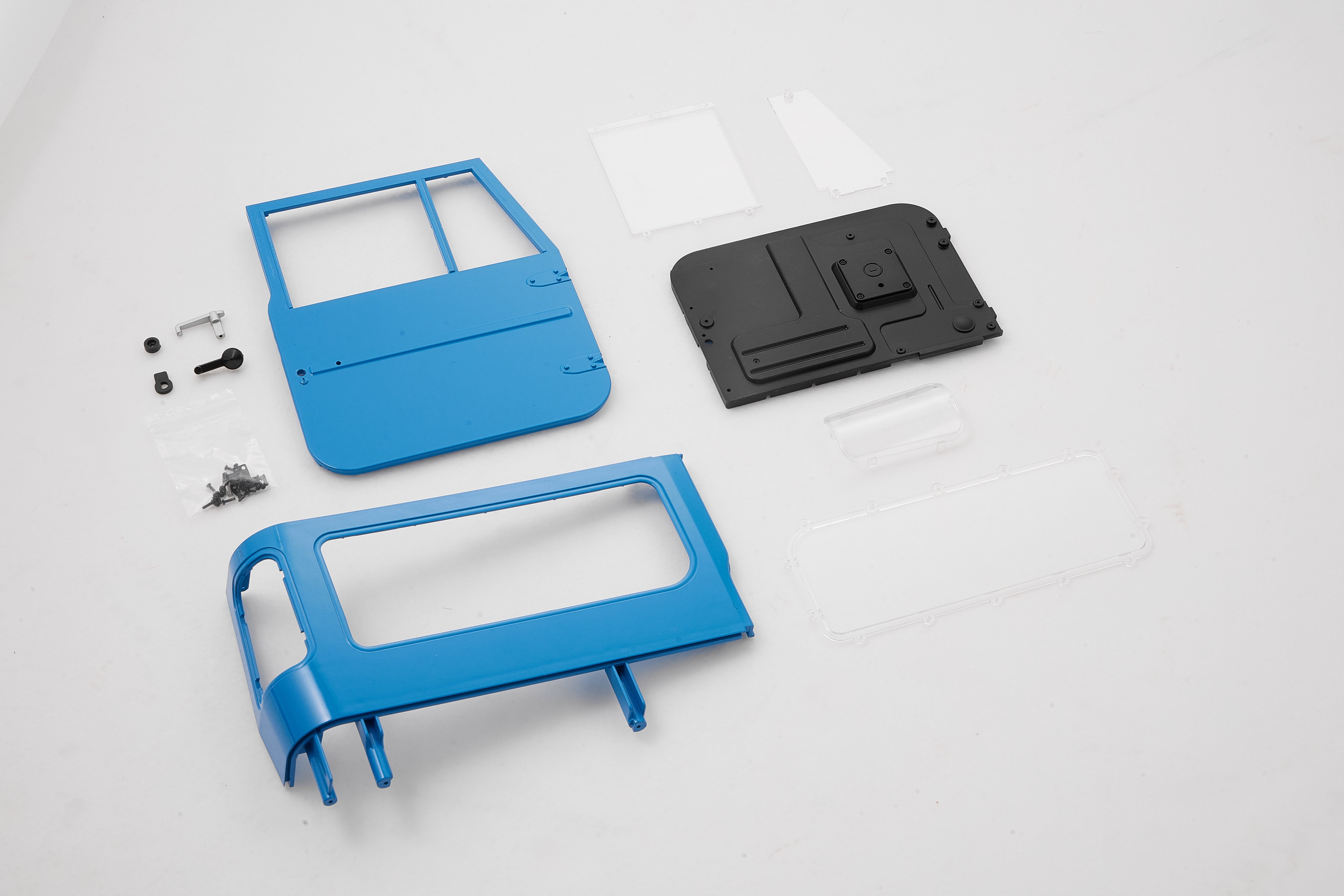 1:10 Toyota FJ40 right door and window parts in blue with accessories