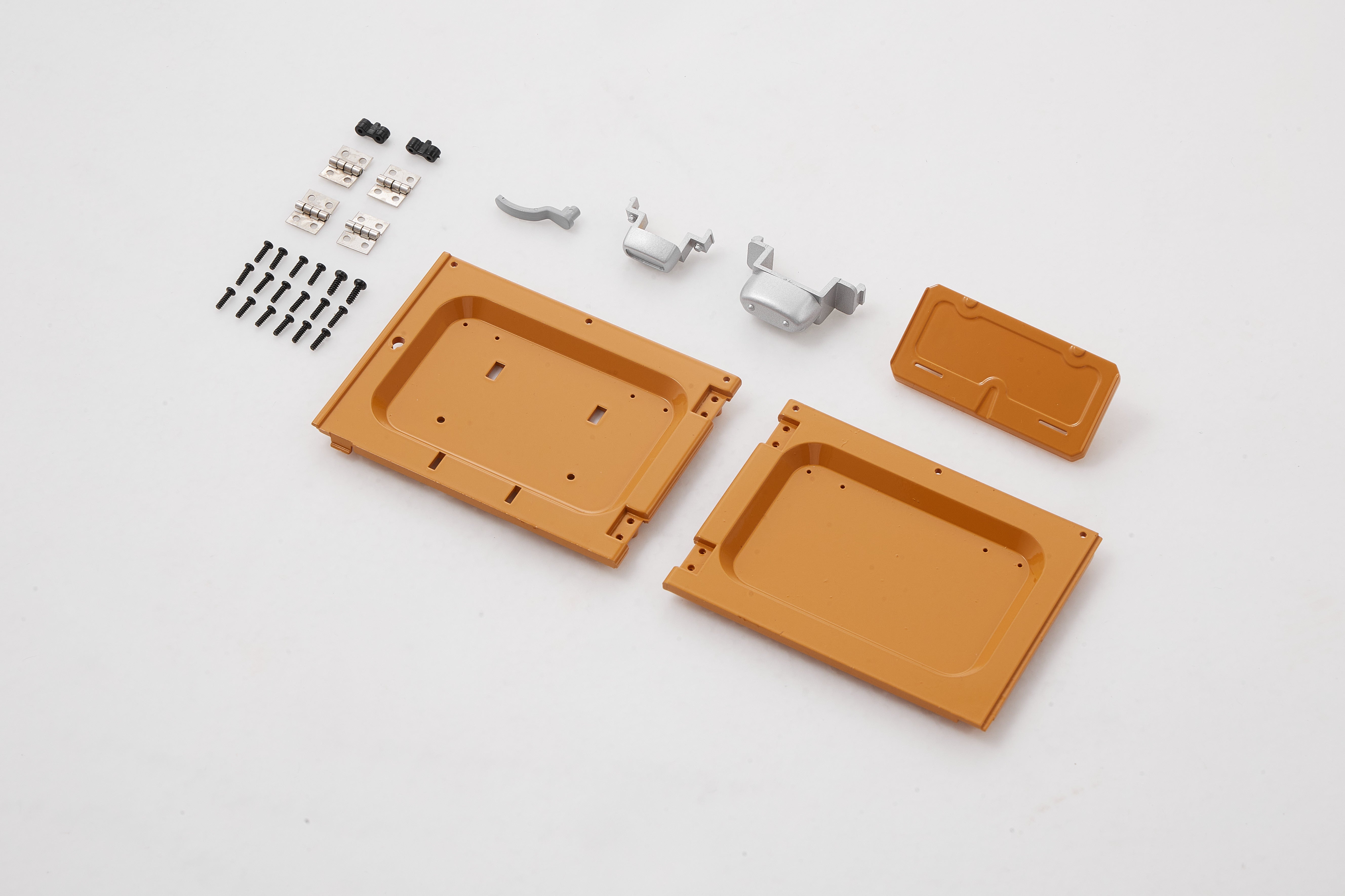 1:10 Toyota FJ40 rear door assembly parts in orange with accessories