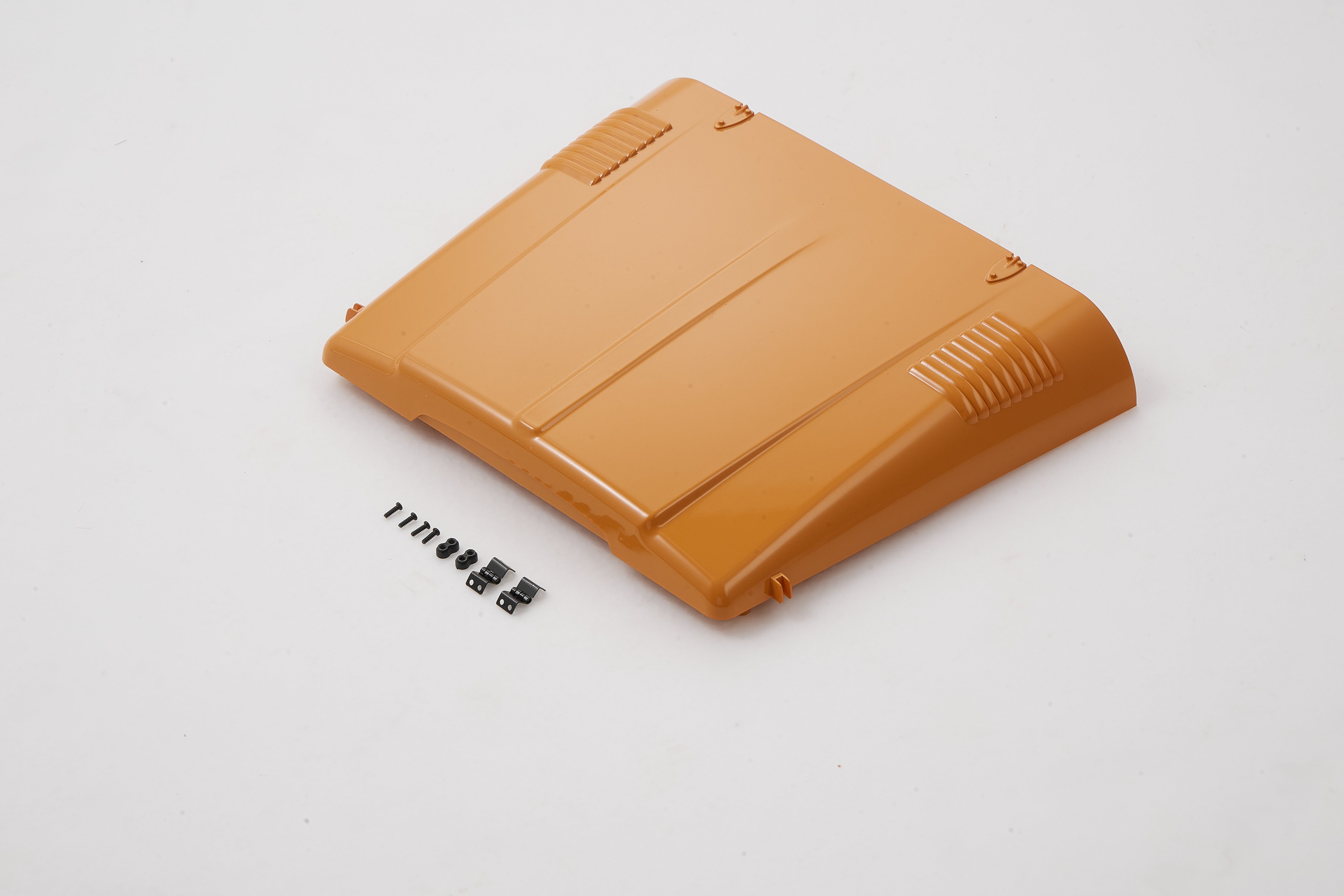 Orange Toyota FJ40 hood for 1:10 RC models with screws and clips