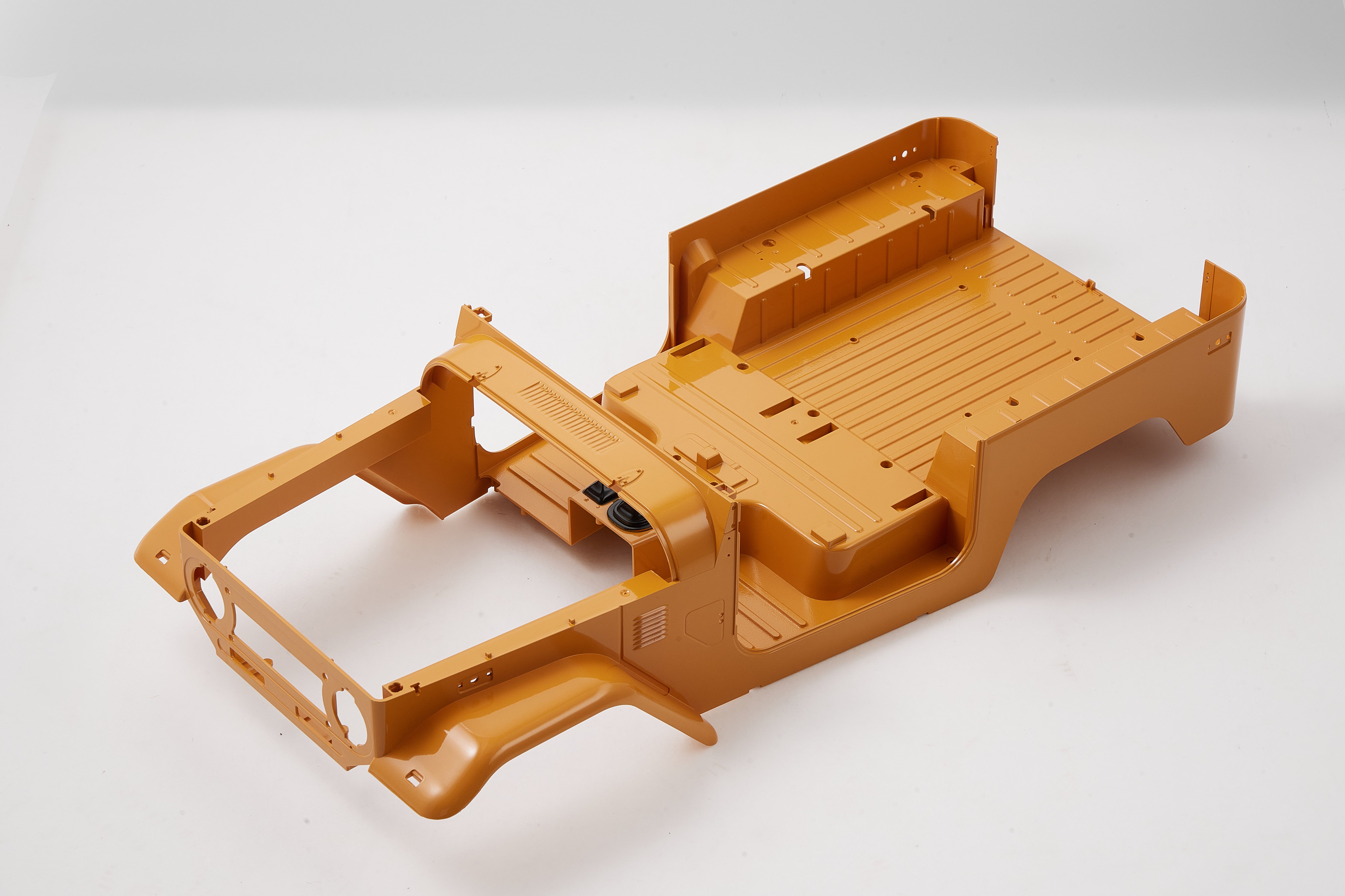 Unpainted orange 1:10 scale Toyota FJ40 body shell for RC models