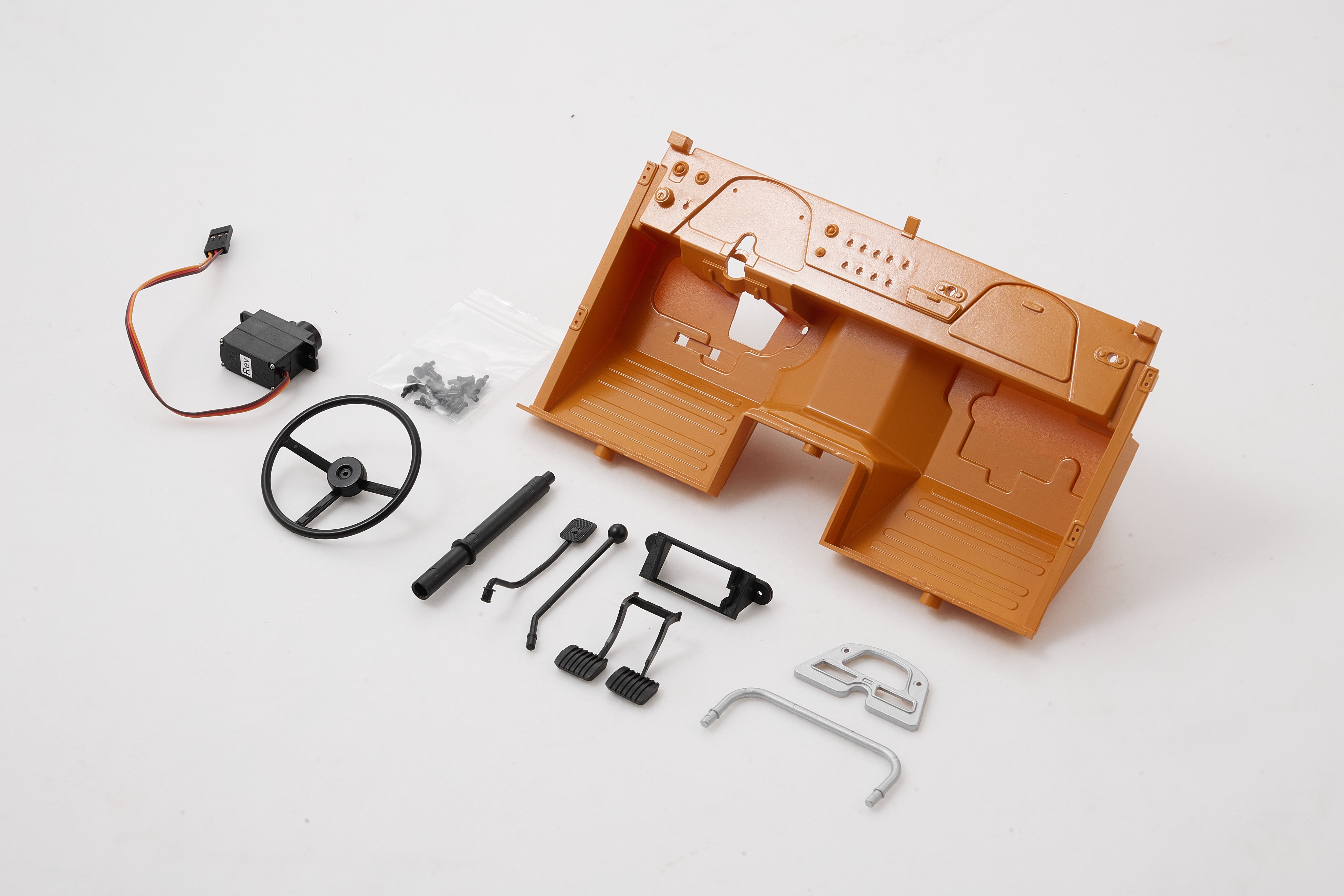 1:10 Toyota FJ40 RC vehicle dashboard and steering components set