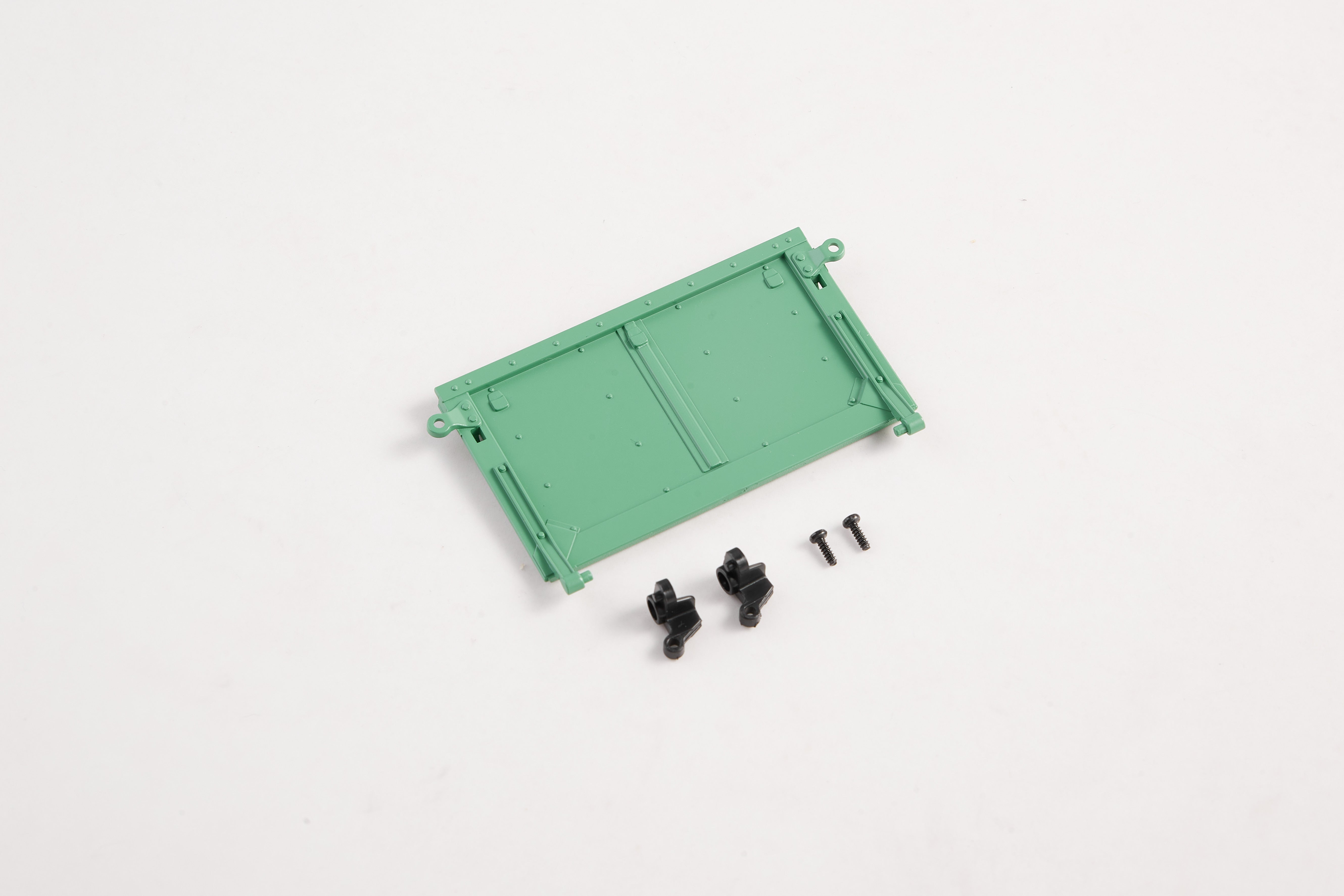 1:12 green Land Rover rear door with clips and screws
