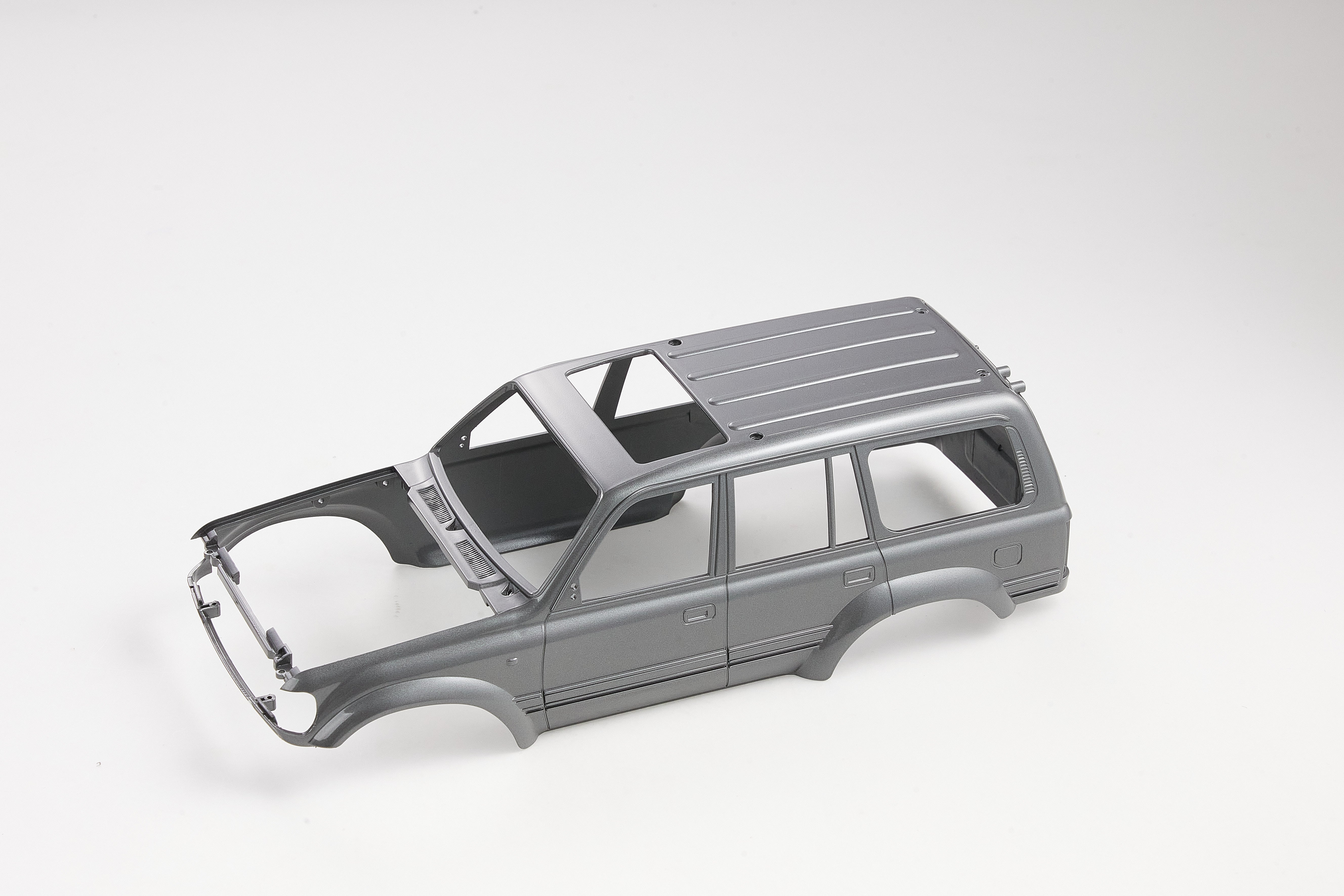 Gray FCX18 Land Cruiser 80 body shell for RC cars