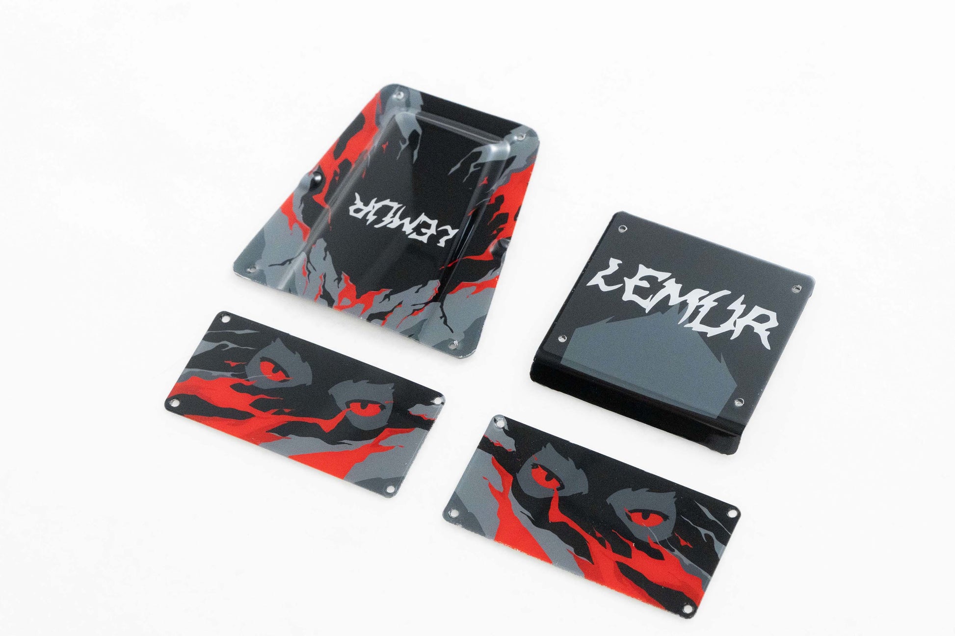 1:24 Lemur RC car body shell parts in red and black with fierce graphics