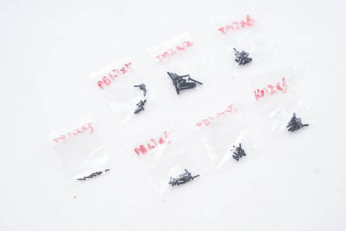 FCX18 K10 screw set in labeled bags for RC model assembly